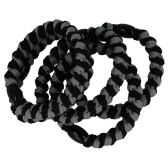 Haarelastieken-hair-tie-armband-streep-patroon-zwart-grijs