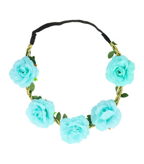 haarband-roos-bloemen-aqua-blauw