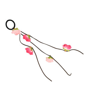 haarelastiek-veter-roos-bloemen-roze