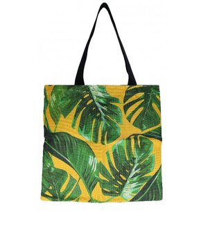 shopper-jungle-bladeren-patroon-groen-geel