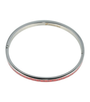 armband-bangle-stainless-steel-zilver-rood