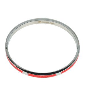 armband-bangle-stainless-steel-zilver-rood