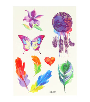 tattoo-tijdelijk-veer-bloem-vlinder