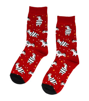 sokken-zebra-print-rood