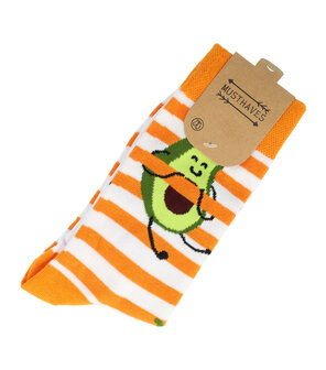 sokken-avocado-print-oranje