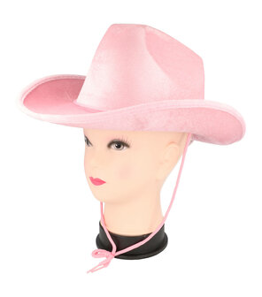 cowboyhoed-velvet-roze
