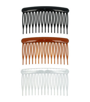 Sierkammen Grove Tand 8cm Zwart Transparant Bruin