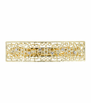 Haarspeld Recht Opengewerkt Wave Fantasie Metaal 8cm Goud