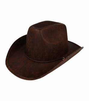 Cowboyhoed Lederlook Bruin