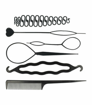 Styling Set Puntkam Topsy Tail Easy Knot Kralenrijger Vlecht Hulpmiddel