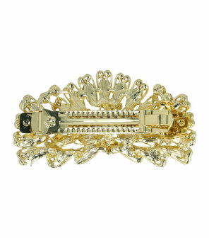 Haarspeld Pauw Vogel Parel Strass Metaal 8,5cm Goud