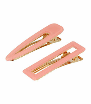 Haarspeld Duckklem Open Vorm Effen Goud Roze