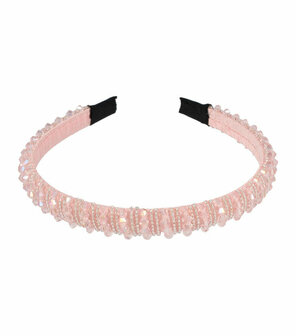 Haarband Diadeem Kralen Streep Patroon Roze