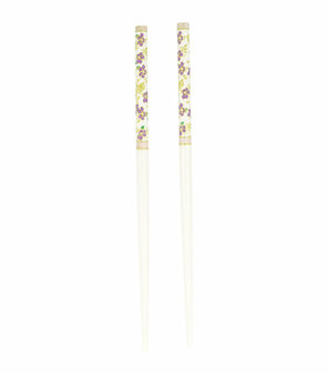 Haarpinnen Bloemen Patroon Hout 18cm Wit