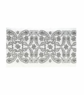 Haarband Multifunctioneel Paisley Print Zwart Wit
