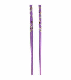 Haarpinnen Bloemen Print Hout 18cm Paars