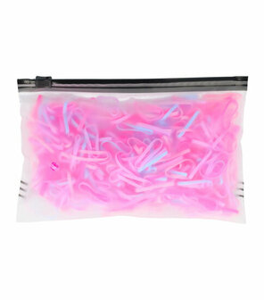 Haarelastieken Klein 500 Stuks 3cm Color Blauw Roze