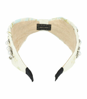 Haarband Diadeem Statement Parel Kralen Fantasie 8cm Wit