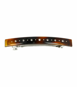 Haarspeld Recht Strass Steentjes 10,5cm Bruin