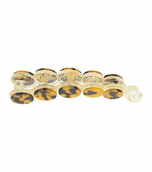 Haarspeld Bananenklem Cirkel Marmer 10cm Bruin