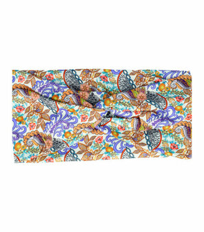 Haarband Knoop Paisley Bloemen Print 11cm Color Paars Hoofdband Haar Hair Band
