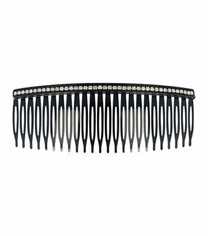 Haarspeld Haarkam 1 Rij Strass Steentjes 13cm Zwart