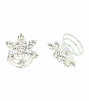 Curlies Strass IJs Bloem Zilver