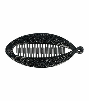 Haarspeld Bananenklem 14cm Glitter Steentjes Zwart