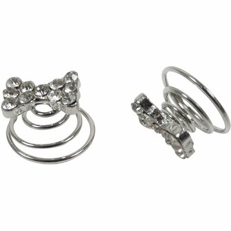 Curlies Strass Strik Zilver