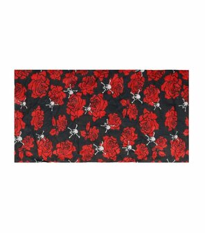 Haarband Multifunctioneel Roos Bloemen Schedel Wit Rood Zwart