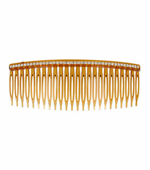 Haarspeld Haarkam 1 Rij Strass Steentjes 13cm Bruin