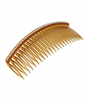Haarspeld Haarkam 1 Rij Strass Steentjes 13cm Bruin