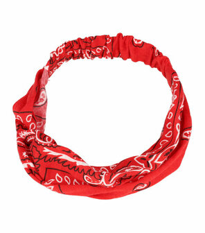 Haarband 3-in-1 Paisley Print Stof Rood