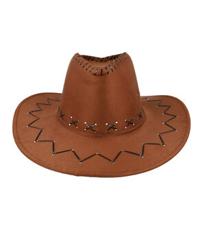 Cowboyhoed Stiksel Zwart Bruin