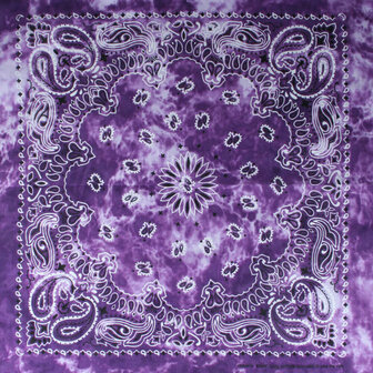 Haarband Bandana Zakdoek Tie Dye Paisley Print Paars