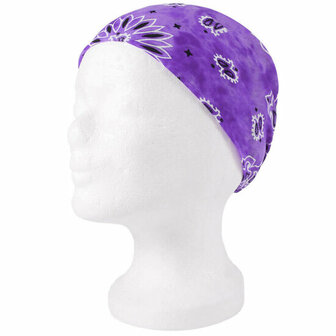 Haarband Bandana Zakdoek Tie Dye Paisley Print Paars
