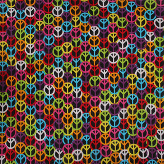 Bandana Zakdoek Peace Zwart Color