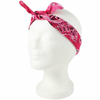 Haarband Bandana Zakdoek Tie Dye Paisley Print Roze