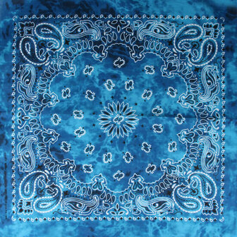 Haarband Bandana Zakdoek Tie Dye Paisley Print Blauw