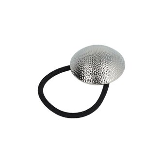 Haarelastiek Cirkel Ribbel Cuff Ornament Zilver