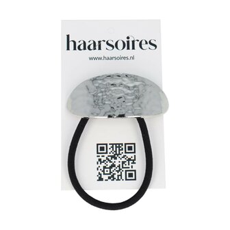 Haarelastiek Ovaal Hamerslag Cuff Ornament Zilver