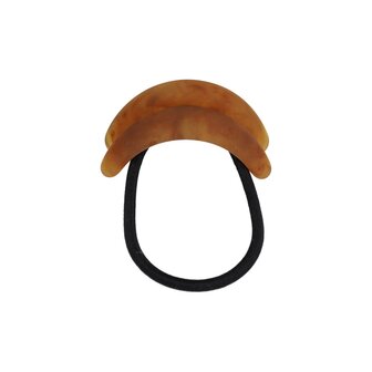 Haarelastiek Ringen Duo Cuff Ornament Kunststof Mat Bruin