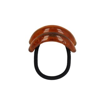 Haarelastiek Ringen Duo Cuff Ornament Kunststof Bruin