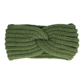 Haarband Winter Twist Knitted 10cm Groen