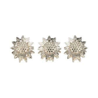 Haarklemmen Zonnebloem Klein 3 Stuks 3cm Zilver