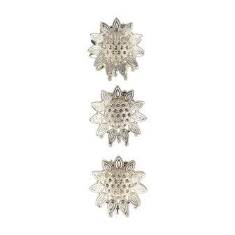 Haarklemmen Zonnebloem Klein 3 Stuks 3cm Zilver