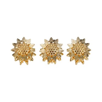 Haarklemmen Zonnebloem Klein 3 Stuks 3cm Goud