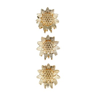 Haarklemmen Zonnebloem Klein 3 Stuks 3cm Goud