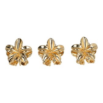Haarklemmen Lelie Bloem Klein 3 Stuks 3cm Goud