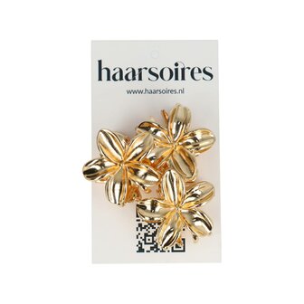 Haarklemmen Lelie Bloem Klein 3 Stuks 3cm Goud